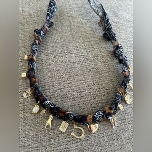 Braided Bandanna Charm Necklace